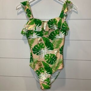 Disney Small World Mickey Mouse Ruffled One Piece Swimsuit Size XS NWT
